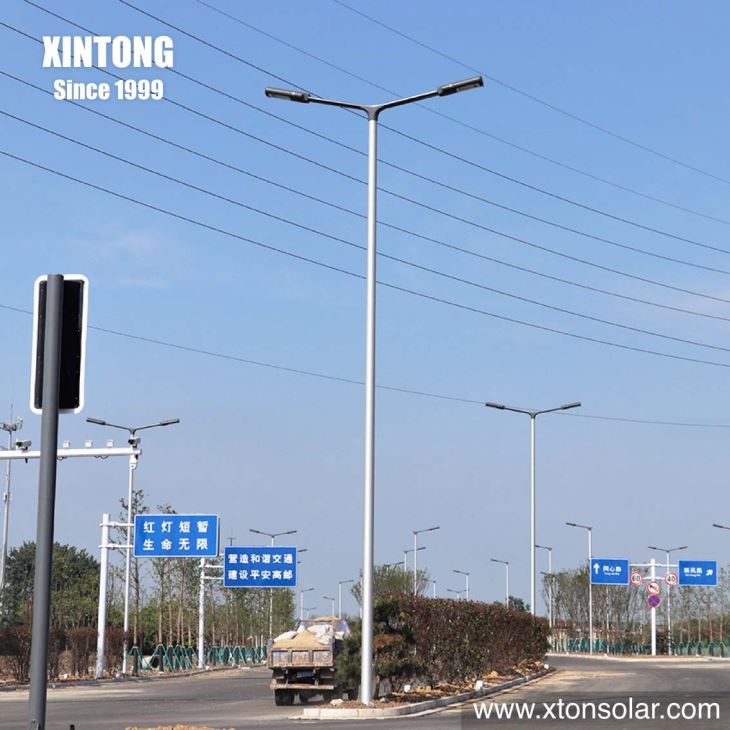 Commerical Steel Double Arm Solar Street Lihghting Pole 75 FT Commerical Steel Double Arm Solar Street Lihghting Pole 75 FT
