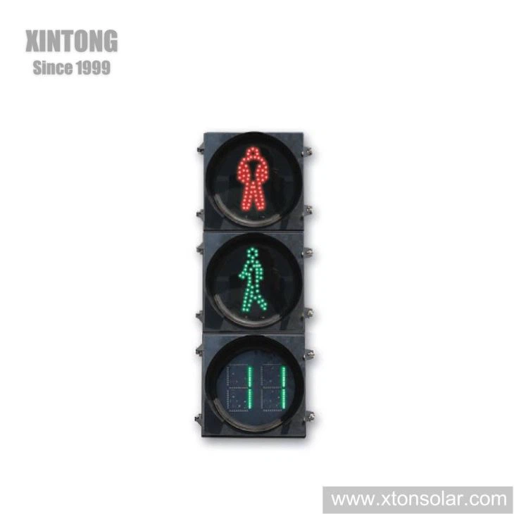 200MM Pedestrian Traffic Light With Black Housing